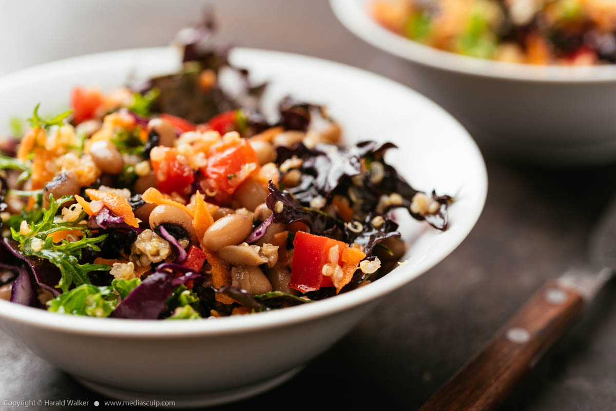 Stock photo of Colorful black-eyed pea and quinoa salad