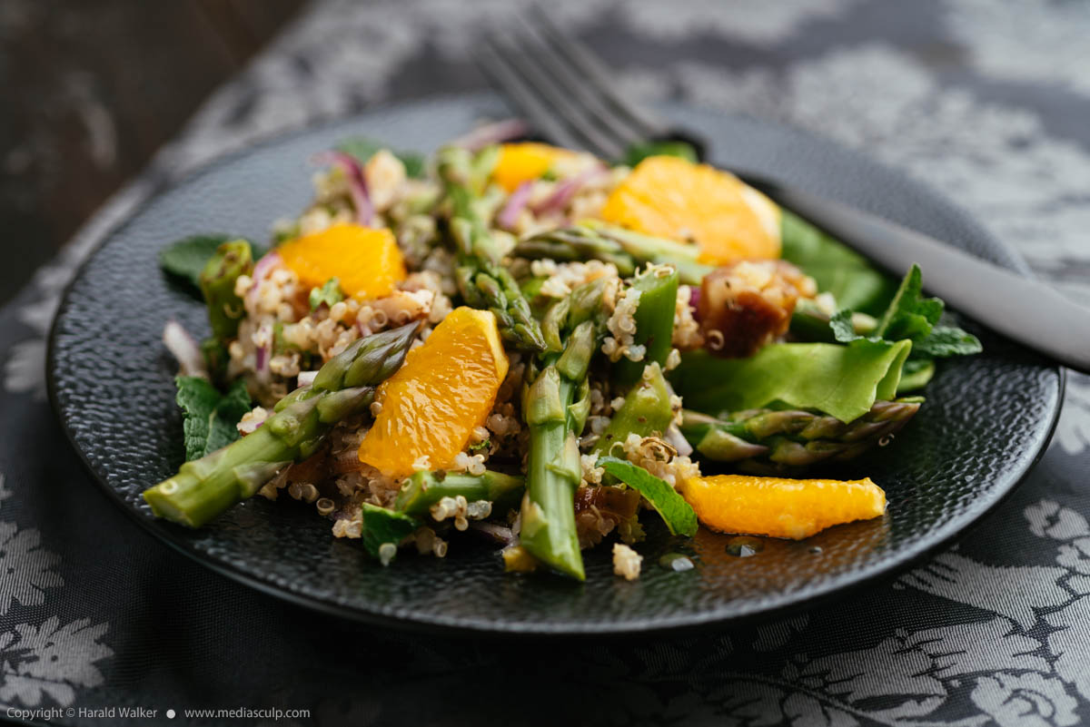 Stock photo of Asparagus, Quinoa Salad with Orange and Dates