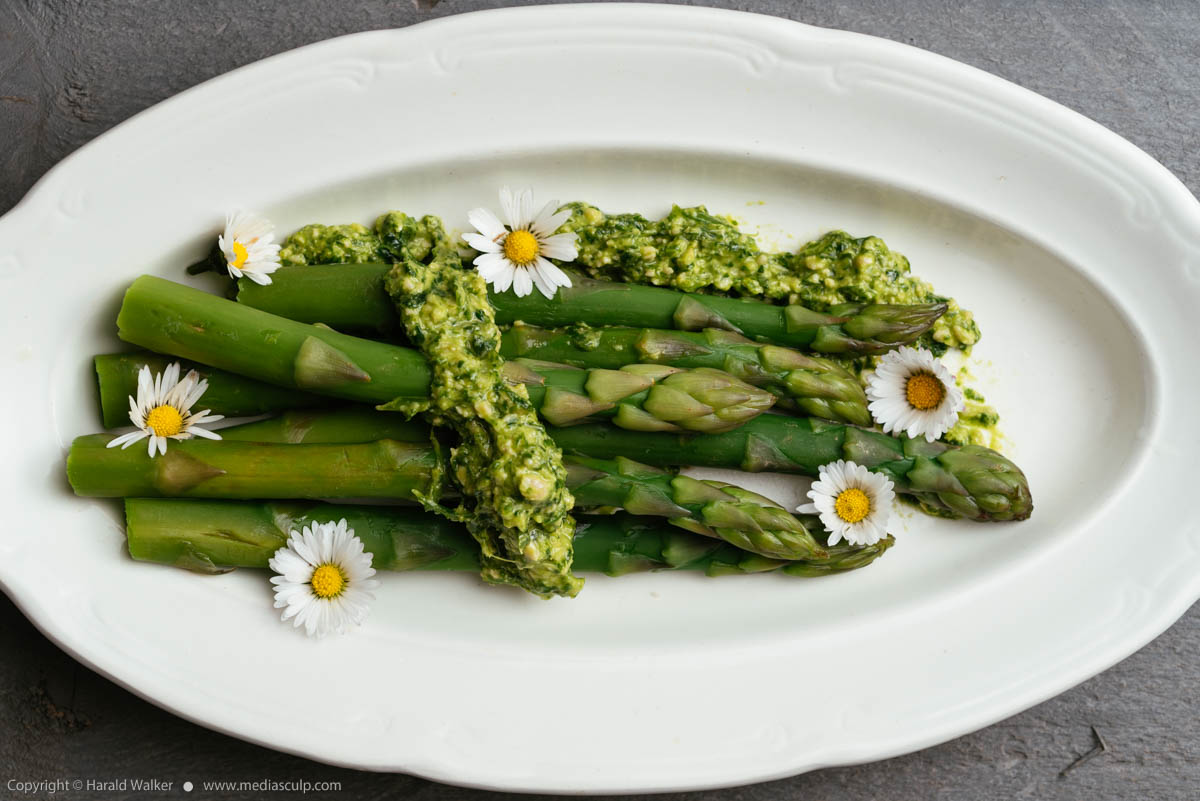 Stock photo of Asparagus with Wild Garlic Pesto