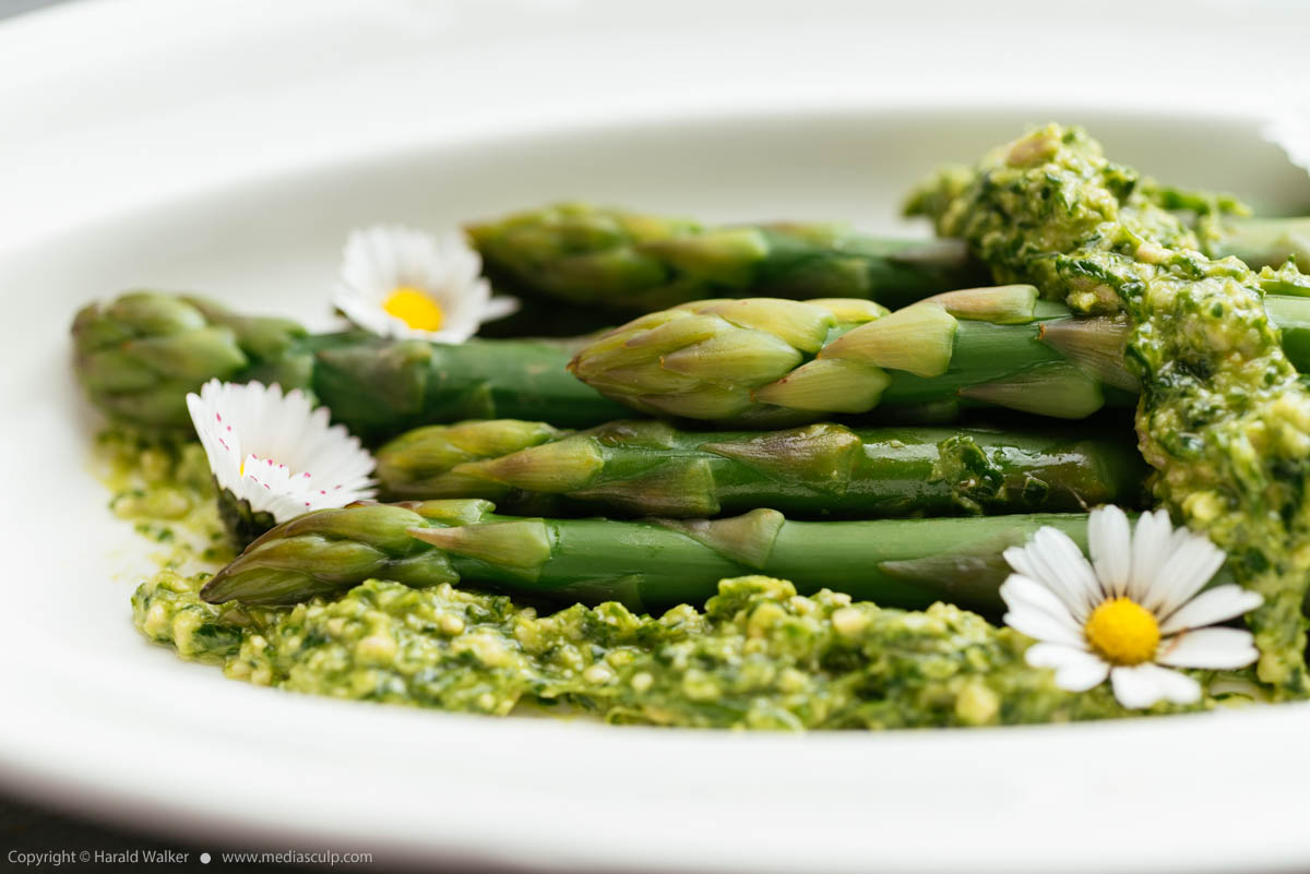 Stock photo of Asparagus with Wild Garlic Pesto