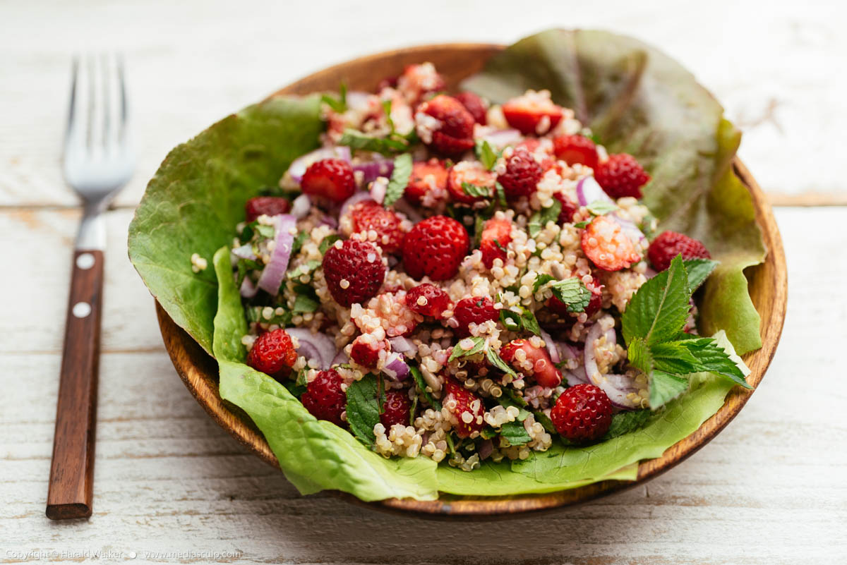 Stock photo of Strawberry, Mint Quinoa Salad