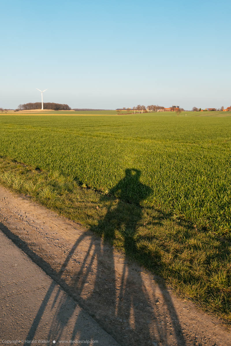 Stock photo of Shadow of a cyclist