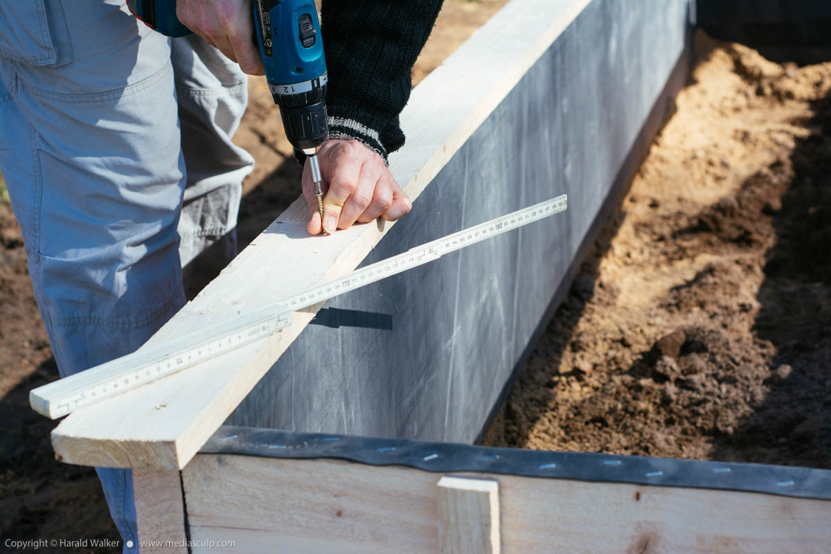 Stock photo of Building a raised bed