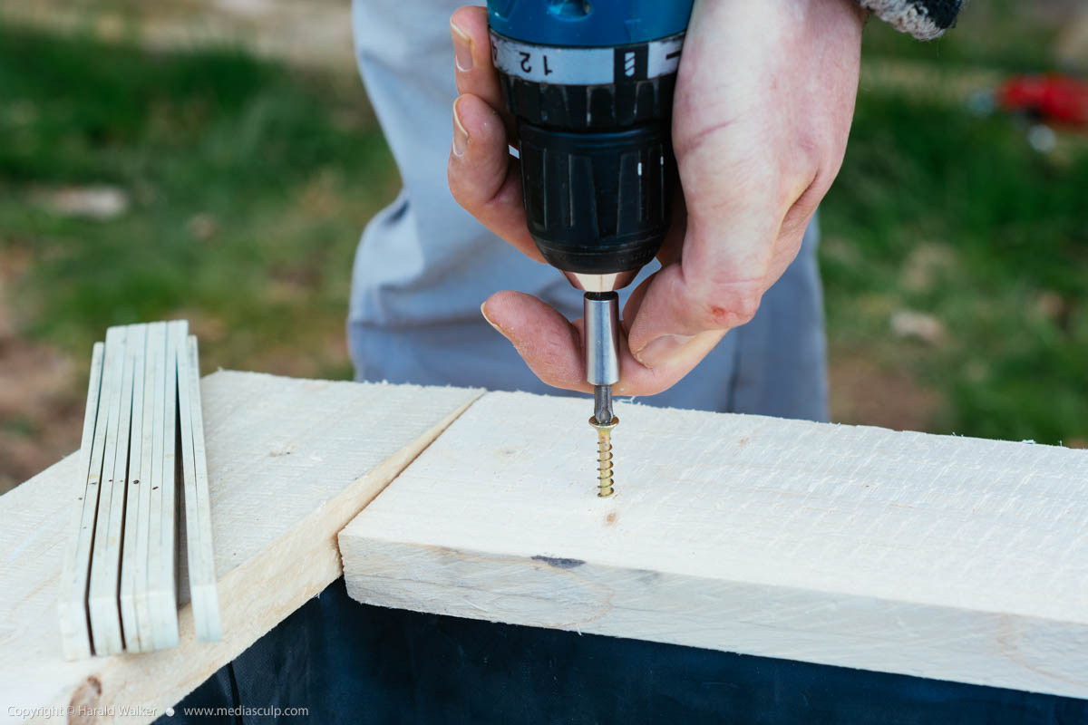Stock photo of Building a raised bed