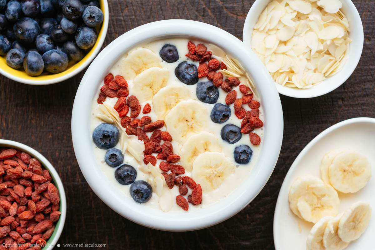 Stock photo of Red, White and Blue Smoothie Bowl