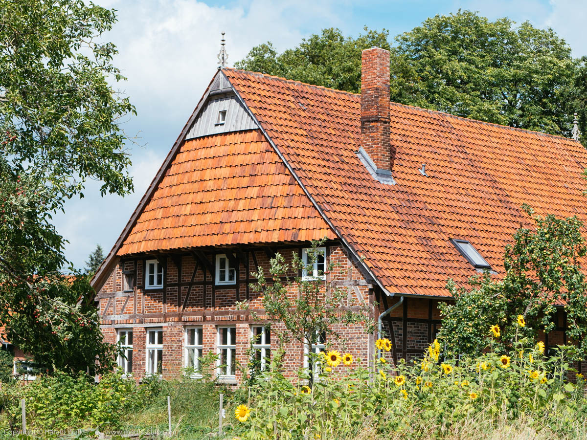 Stock photo of Half-timbered farm house