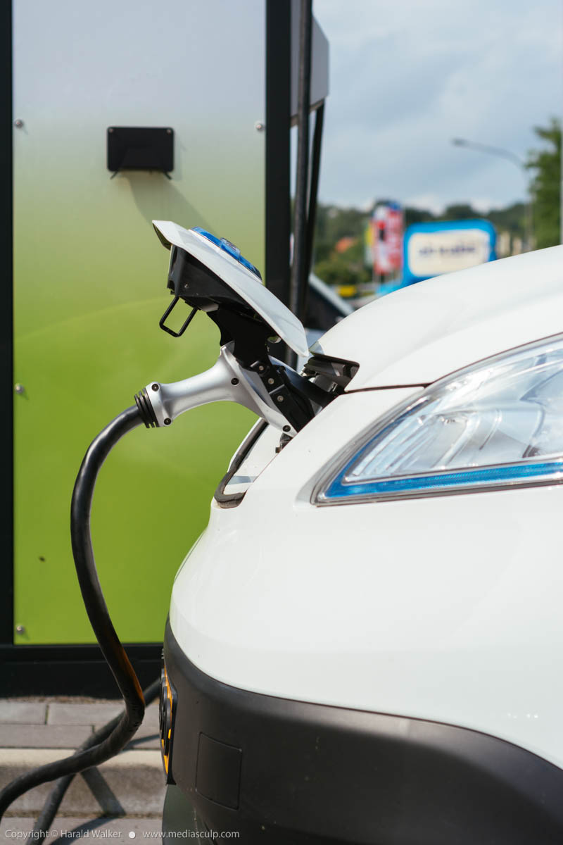 Stock photo of Fast charging an electric car