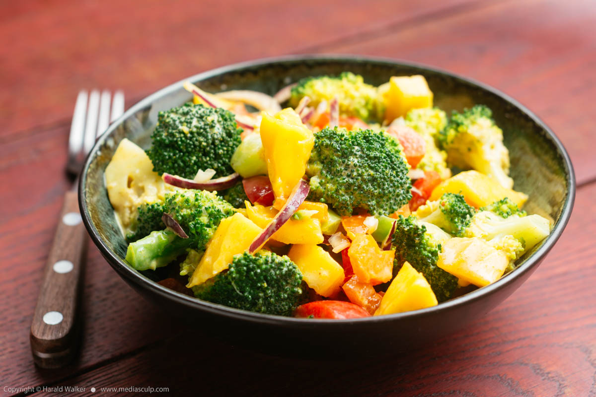 Stock photo of Tropical Curried Broccoli Salad