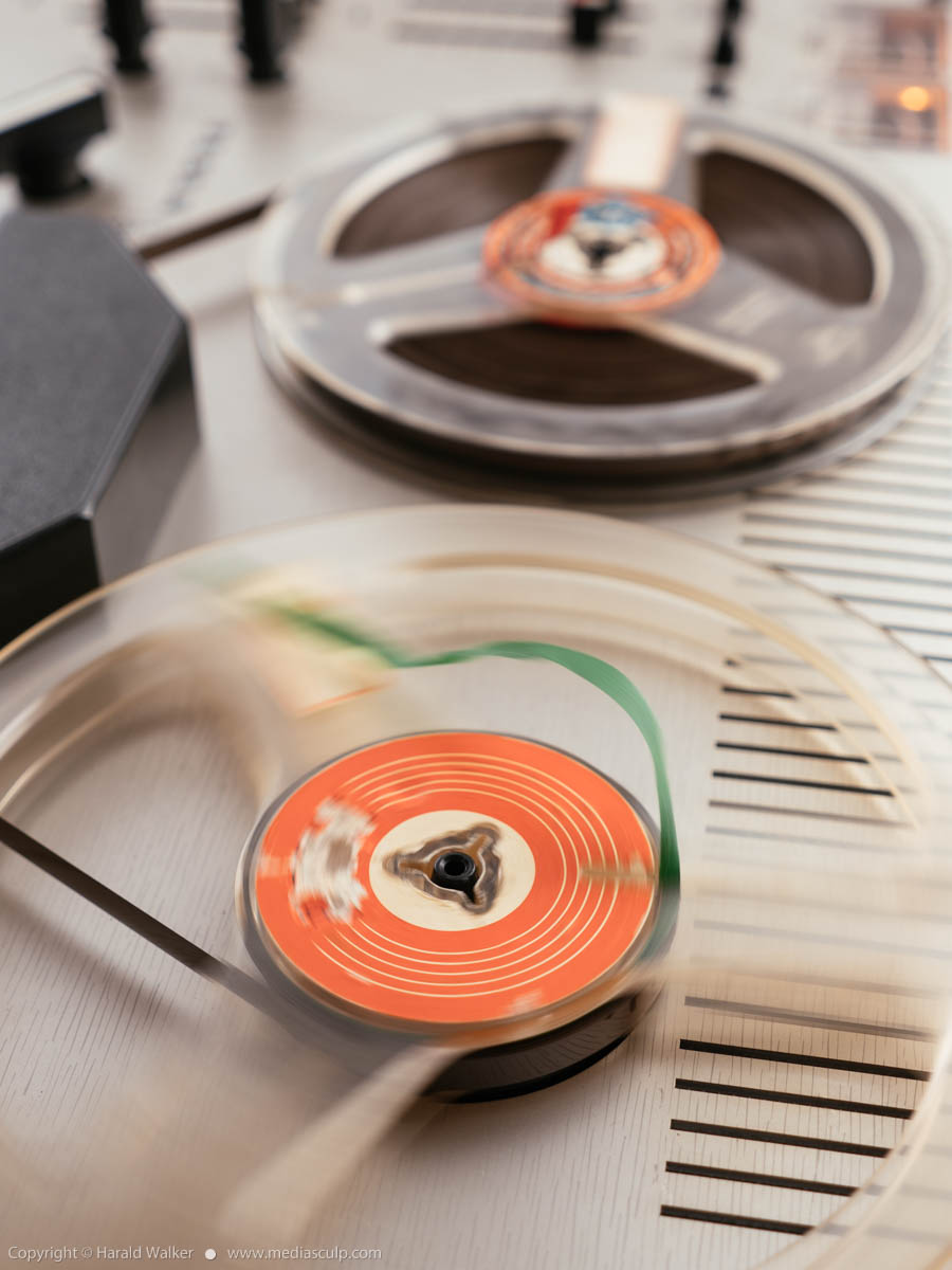 Stock photo of Magnetic tape playing