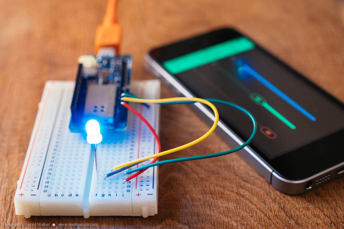 Stock photo of RGB LED IoT Project