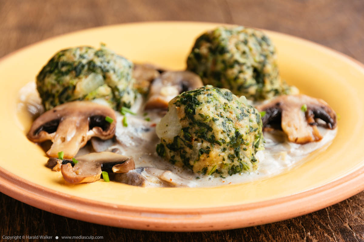 Stock photo of Spinach Knödel (Dumplings)