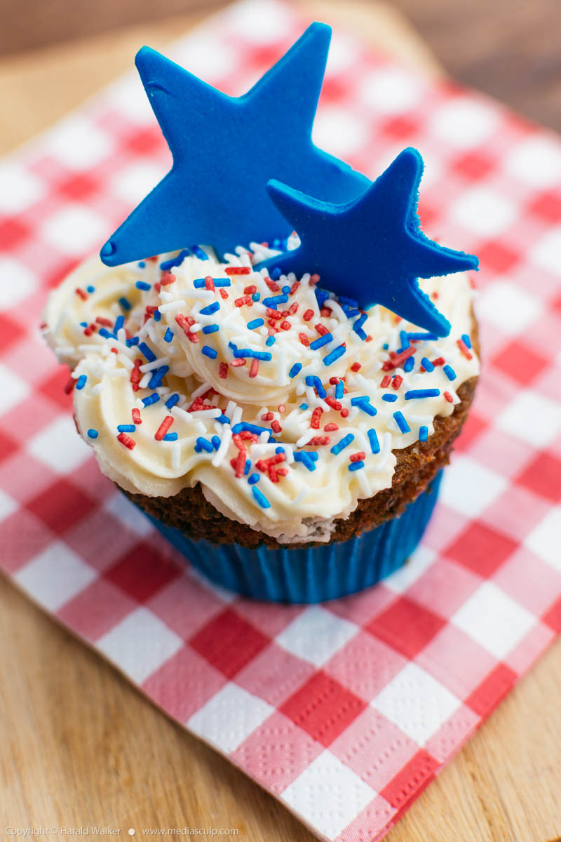 Stock photo of Blue star cupcake