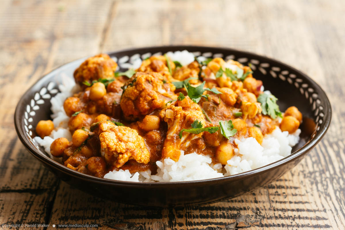 Stock photo of Cauliflower Chickpea Tikka Masala