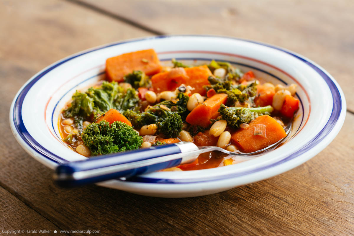 Stock photo of Black-eyed Pea Soup with Kale
