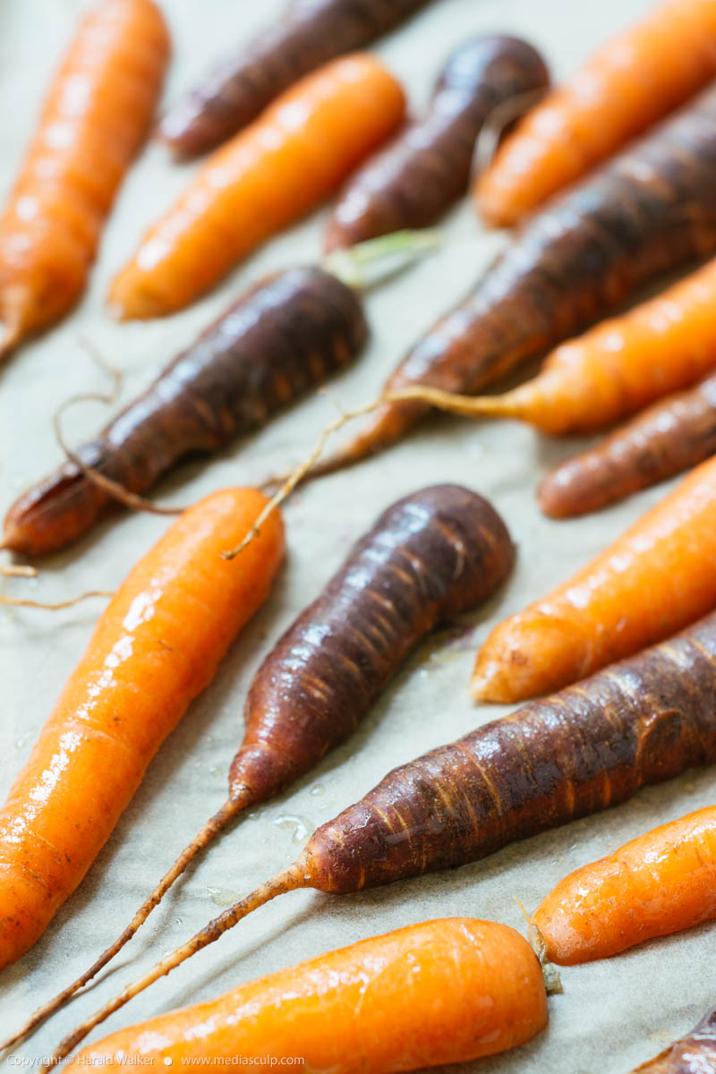 Stock photo of Mixed carrots for roasting