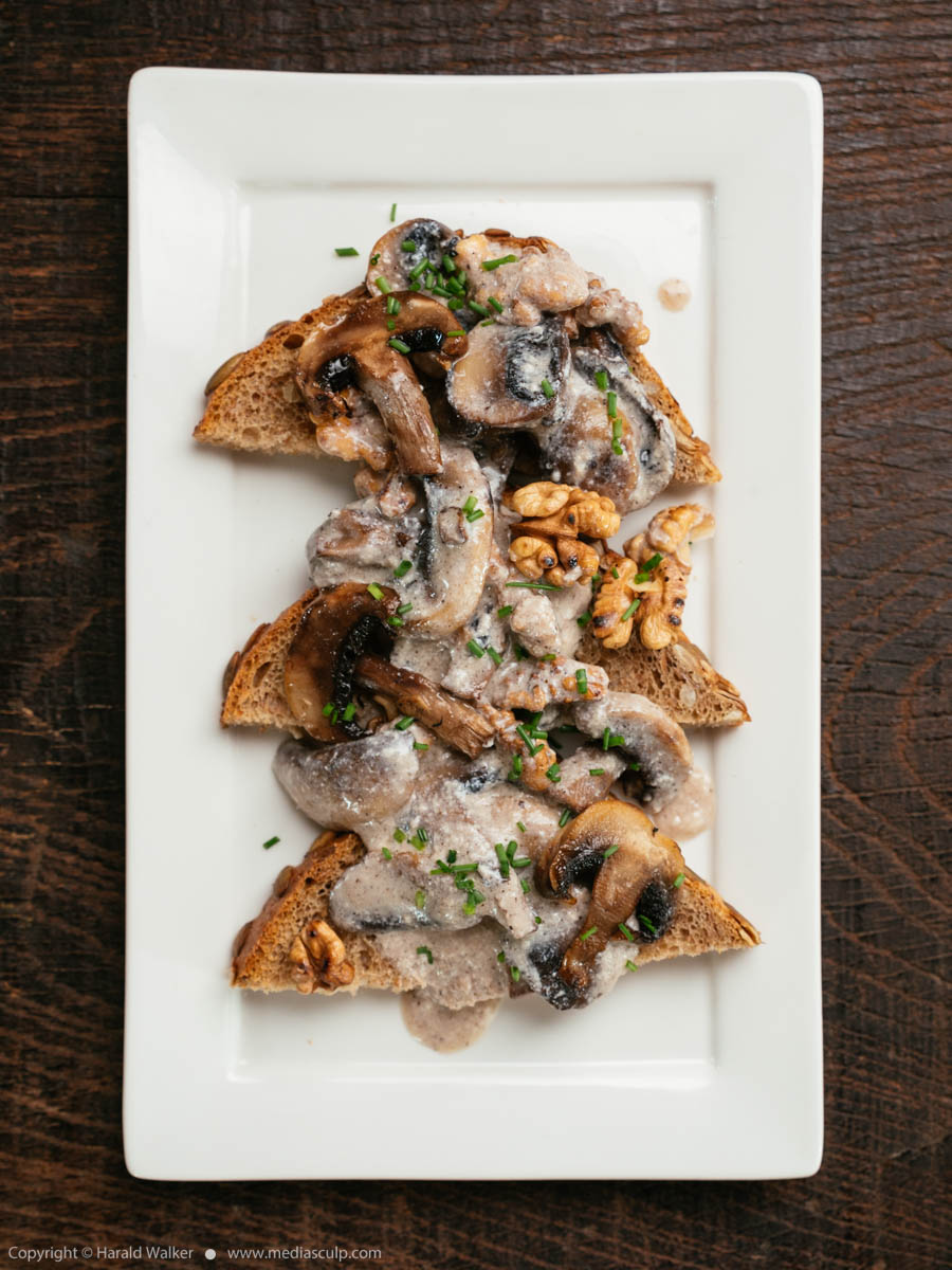 Stock photo of Mushroom Stroganoff on Toast