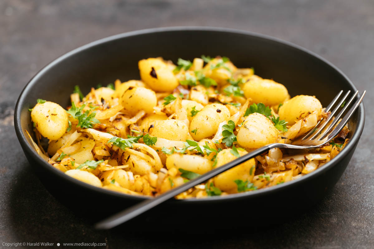 Stock photo of Crispy Gnocchi with Cabbage