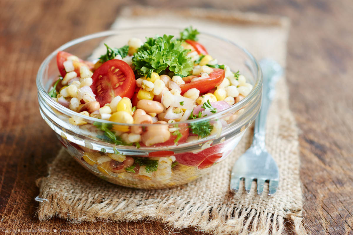 Stock photo of Farro, Corn and Tomato Salad