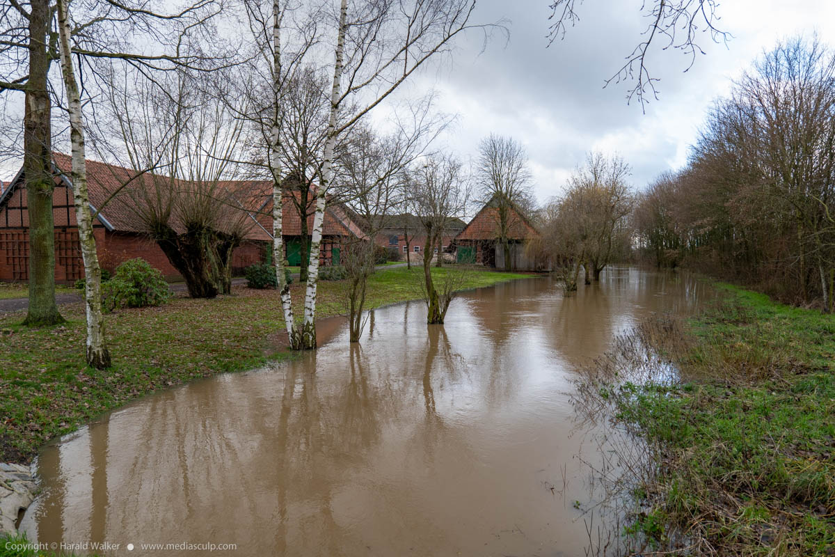 Stock photo of Farm with flood