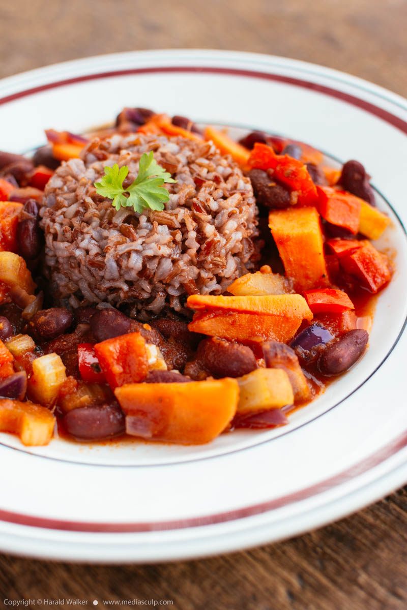 Stock photo of Sweet Potato Gumbo with Red Rice